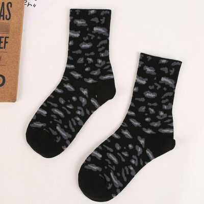 

Womens Casual Ankle High Socks Breathable Cotton Comfortable Leopard Print Long Socks