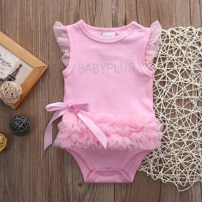 

Cute Baby Kids Girls Princess Pink Lace Romper Jumpsuit Babygrows 0-24M