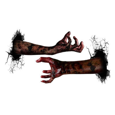 

Halloween Wall Stickers Horror Blood Handprint Broken Wall Porch Creative Door Stickers Decor Self-adhesive PVC Graffiti Murals