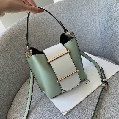 

Qiao Bani 2019 new Korean fashion Dongdaemun hit color bucket bag hand shoulder shoulder diagonal trend handbags