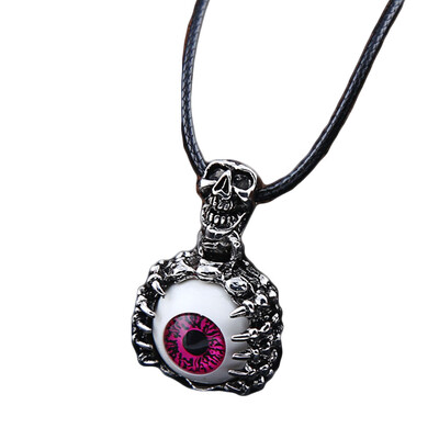 

Men Punk Cabochon Eyeball Pendant Head Necklace Fashion Jewelry
