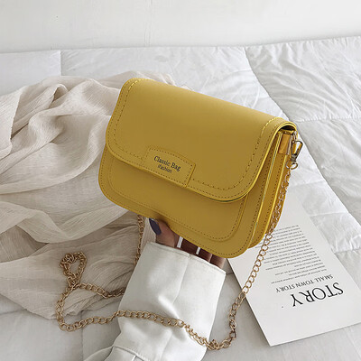 

Small fresh casual wild shoulder bag female 2019 summer new texture simple fashion letter chain messenger bag