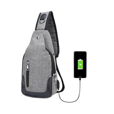 

Tailored Mens Corset Messenger Bag Rechargeable Sports Casual Canvas Shoulder Bag BK