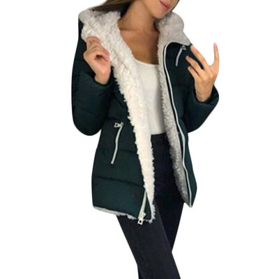 

Women Winter Thicken Coats Ladies Warm Long Sleeve Fleece Line Jacket Outerwear
