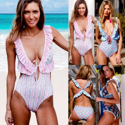 

Women One-Piece Swimsuit Swimwear Push-up padded Bra Monokini Bikini Bathing