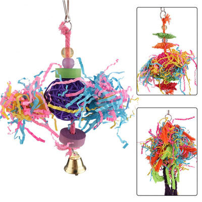 

Greensen 3PCS Colorful Parrot Toys Hanging Chew Funny Toys for Birds Home Decoration