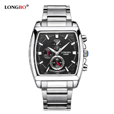 

LONGBO Brand Fashion Quartz Casual Wristwatch Luxury Rectangle Watches Men Alloy Strap Watches Male Military Watch 80009