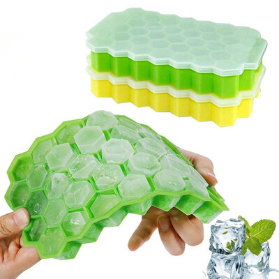 

Siaonvr 2Pcs Honeycomb Shape Ice Cube 37 Cubes Ice Tray Ice Cube Mold Storage Containers