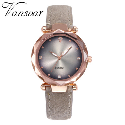 

Vansvar Vintage Leather Women Watches Luxury Top Brand Floral Pattern Casual Quartz Watch Women Clock Relogio Feminino Hot 533