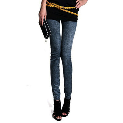 

Tailored Women Denim Pants Pocket Slim Leggings Fitness Plus Size Leggins Length Jeans