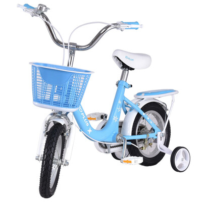 

12" Kids Bike Bicycle with Training Wheels&Basket-Blue