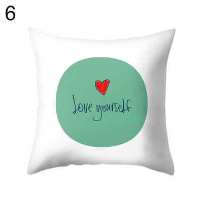 

English Letter Square Throw Pillow Case Cushion Cover Sofa Bed Home Office Decor