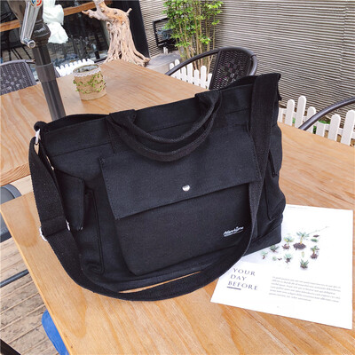 

Tote bag female 2019 new wave Korean version of the original Harajuku large capacity bag bag ins canvas shoulder Messenger bag