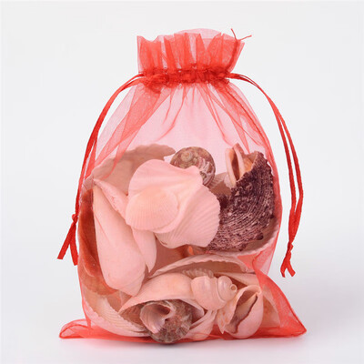 

PH PANDAHALL 100 PCS Red Organza Drawstring Bags Party Wedding Favor Gift Bags