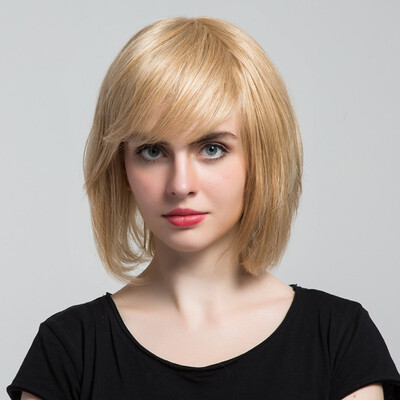 

BLONDE UNICORN Bob with Bangs Medium Length Straight Hair multicolor various styles & size Human HairSynthetic Blend Wigs For Wom