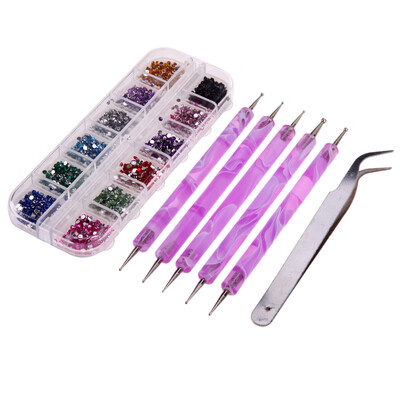 

Nail Art RhinestoneTweezers Suit Nail Art Decor5pcs Nail Art Dotting Pen