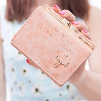 

Cute Clutch Purse With Umbrella Pattern PU Leather Wallet Short Handbag For Girls