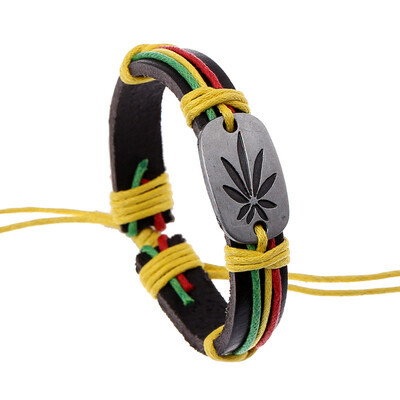 

Charm Chic New Men Women Fashion Bracelet Vivid Maple Pendant Unisex Braid Bracelet Gifts