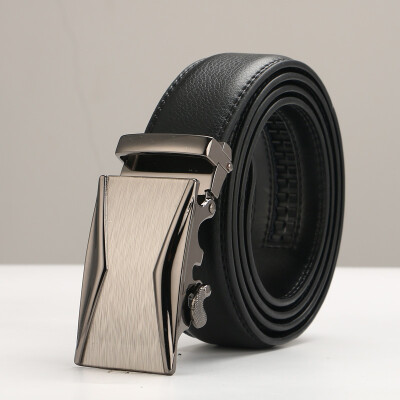 

Business Style Men Belt 100 Cowhide Genuine Leather Belts For Men Luxury Automatic Buckle Belts Brown Black Cinturones Hombre