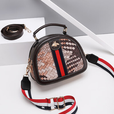 

2019 new niche Harajuku style shoulder small round bag personality stitching female bag diagonal handbag