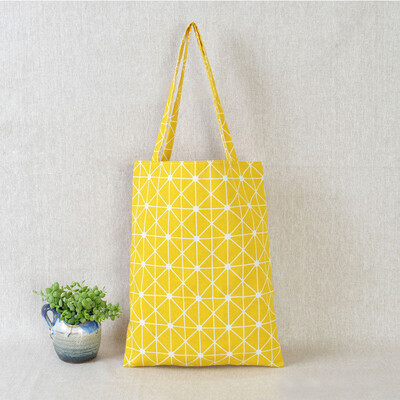 

Women Student Cotton Linen Fashion Shoulder Tote Handbag Eco Shopping Large Capacity Shopping Bags