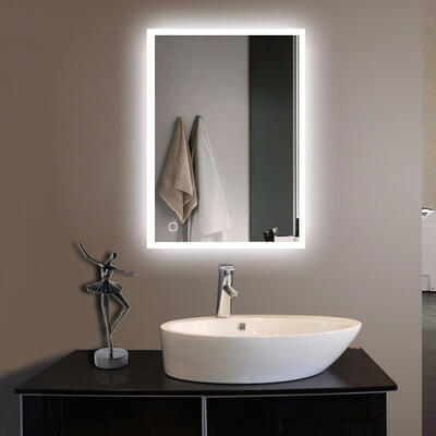 

LED Lighted Rectangle Bathroom Mirror Modern Wall Mirror with LightsWall Mounted Makeup Vanity Mirror