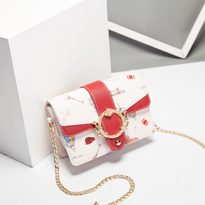 

Summer Chain Little Girl Up-trend Korean Edition Single Shoulder Inclined Bag ins Over-fire Fashion Baitao Inclined Span