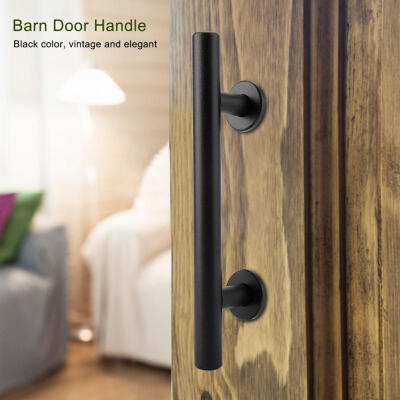 

Greensen Black Heavy Duty Carbon Steel Sliding Barn Door Closet Pull Handle Wooden Gate Hardware