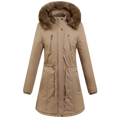 

Roseonmyhand Women Winter Warm Thick Outerwear Hooded Coat Cotton-padded Jacket Plus Size