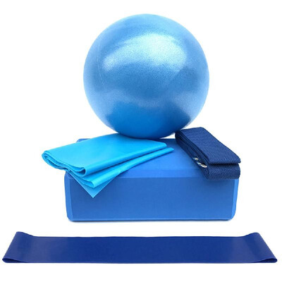 

5pcs Yoga Equipment Set Include Yoga Ball Yoga Blocks Stretching Strap Resistance Loop Band Exercise Band