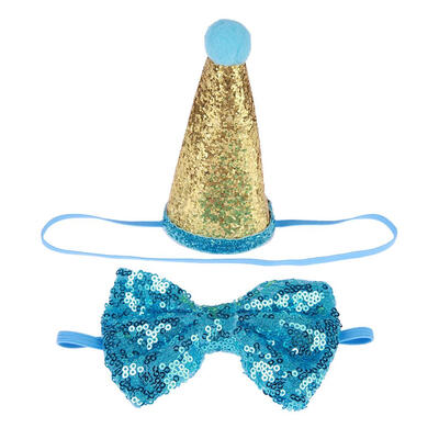 

Glitter Sequins Pets Dogs Birthday Bowknot Headwear Caps Party Costume Hat