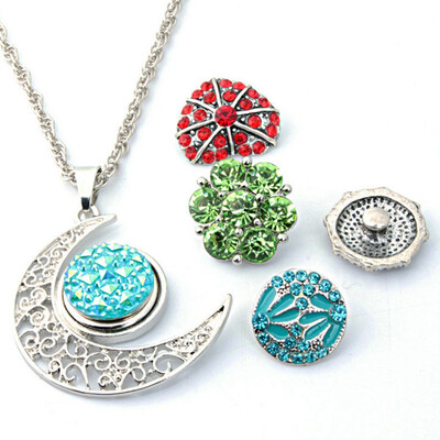 

Without chian Unisex Moon 18mm Snap Button Necklaces Woman Pendants With Beads WomenS One Direction