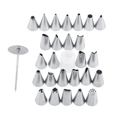 

Greensen 26pcsset Stainless Steel Icing Piping Tips Nozzles Cupcake Cake Pastry Baking Decoration Tool