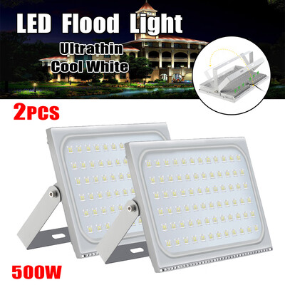 

2PCS Ultraslim 500W LED Spotlight LED Outdoor Lighting Gargen Lamp Cool White