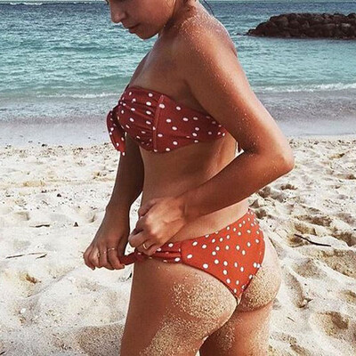 

Roseonmyhand Women Sexy Dot Printed Bikini Set Push-Up Padded Bow Swimwear Swimsuit Beachwear