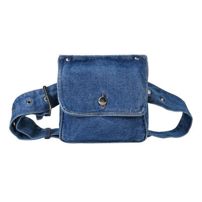 

Casual Denim Shoulder Waist Bags Vintage Women Belt Chest Crossbody Handbag