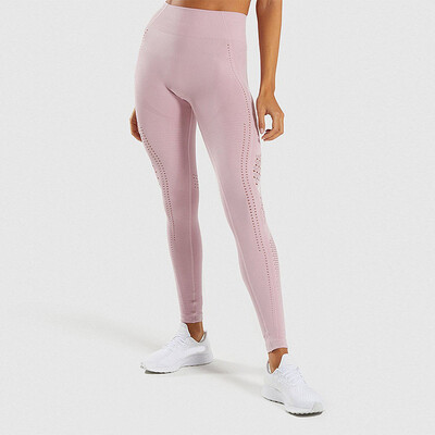 

Womens Porous High-waist Hip Tight-body Elastic Sports Running Fitness Pants