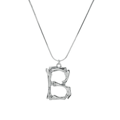 

Silvery Initial Letters Necklace Women Color Chain 2018 Fashion Long Necklaces Big Pendant Statement Necklace Collier Femme