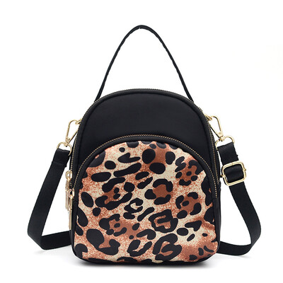 

Two-shoulder Mini Backpack Womens Oxford Cloth Bag Nylon Bag Ethnic Wind Printing One-shoulder Slant Bag