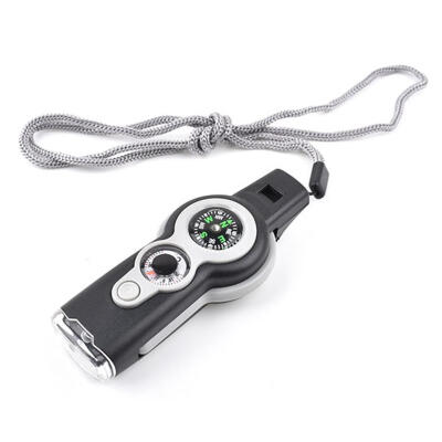 

Outdoor Sports 7 In 1 Emergency Survival SOS Whistle LED Lamp Rescue Tool