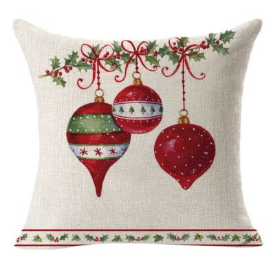 

Tailored Christmas Linen Square Throw Flax Pillow Case Decorative Cushion Pillow Cover A