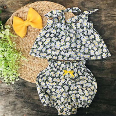 

Newborn Kids Baby Girl Sleeveless Floral Tops Short Pants Outfits Clothes Summer