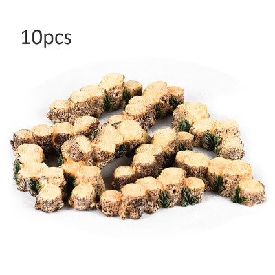 

10pcsset Mini Lotus Stone Benches Tree Stump Fairy Garden Resin DIY Craft Ornaments Miniature Landscape Model Home Decoration Pho