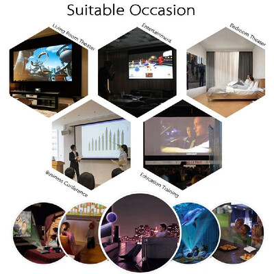 

SONEED SP-1200W DLP Projector Smart Wireless Wi-Fi Projector ANSI 50Lumens 1000 1 Contrast Ratio Miracast Airplay Wi-Fi Dongle H