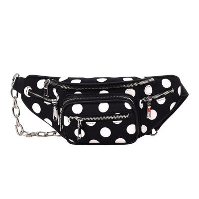 

Dot Print Shoulder Women Waist Fanny Packs Canvas Crossbody Chest Bags