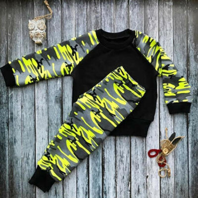 

Newborn Baby Boys Clothes Camouflage Long Sleeve TopsLeggings Pants Outfits