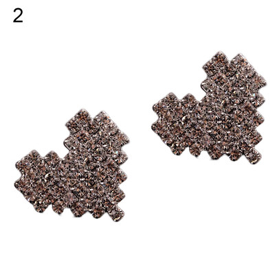 

Fashion Shiny Rhinestone Women Heart Drop Dangle Ear Studs Hoop Earrings Jewelry