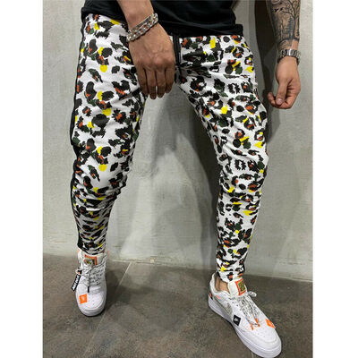

Mens Casual Pants Joggers Hip Hop Elastic Jogger Slim Fit Stretch Trousers