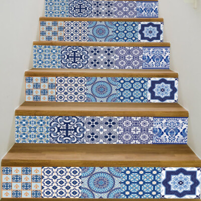 

Gobestart DIY Steps Sticker Removable Stair Sticker Home Decor Ceramic Tiles Patterns