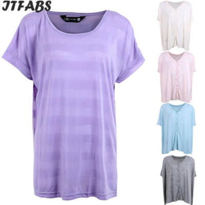 

Summer Womens Casual Tops Blouse Short Sleeve Crew Neck T-Shirt Ladies Fashion